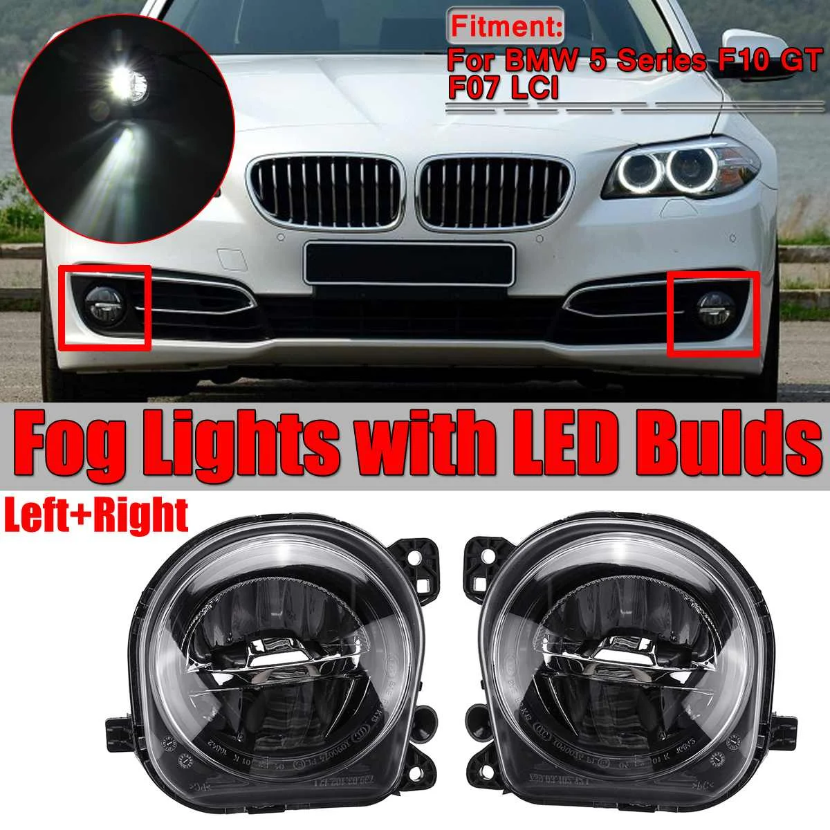 Светодиодный свет 2 шт автомобилей передние противотуманные свет лампы светодиодный с светодиодный Bulds для BMW 5 серии F07 F10 GT F11 F18 LCI 535i 528i 550i 2013