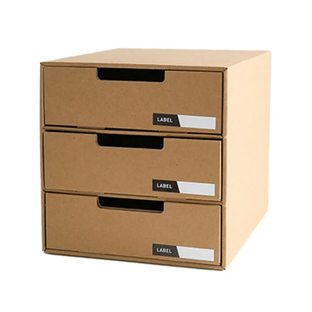 

Japanese Type Paper Desktop Storage Box Drawer Type Office Desk Creative DIY Desktop File Finishing Storage Box 3 Types 20E