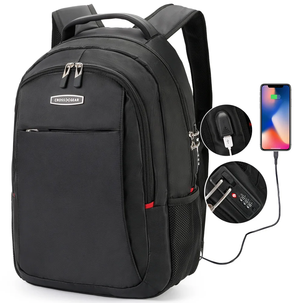 Швейцарский 17-дюймовый Противоугонный Рюкзак mochila с usb-портом для зарядки