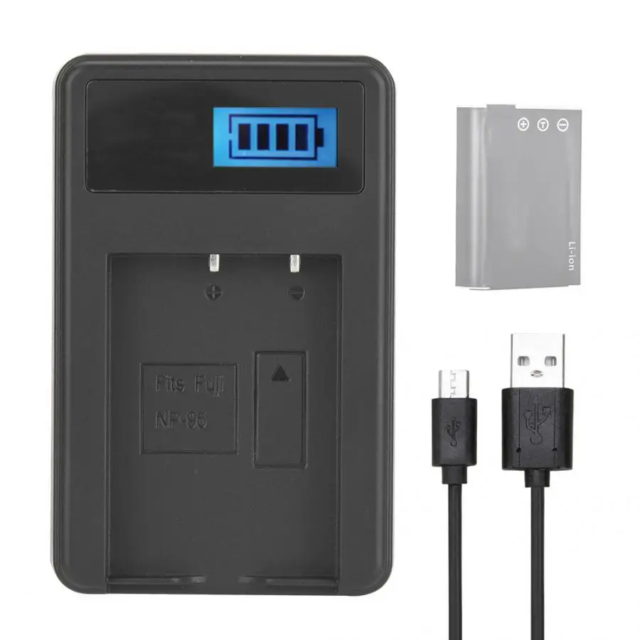 

LED Display NP-95 Battery Charger Single Slot for Fuji Fujifilm Finepix X100S F30 X-S1 Battery Charger