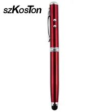 4 в 1 Светодиодный шариковая лазерная указка для сенсорного экрана для iPad iphone samsung Tablet Емкостный сенсорный экран