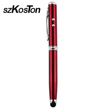 

4 in 1 LED Pen Ball Laser Pointer Torch Flashlight Touch Screen Ballpoint for iPad iphone Samsung Tablet capacitive touch screen