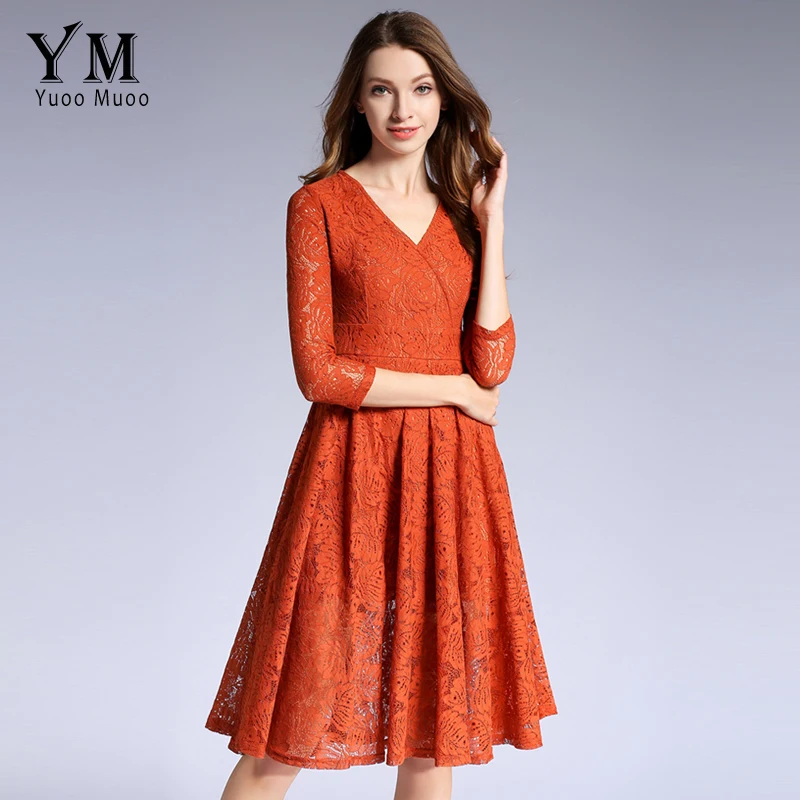 YuooMuoo New High Quality Women Elegant Lace Dress for Business Ladies