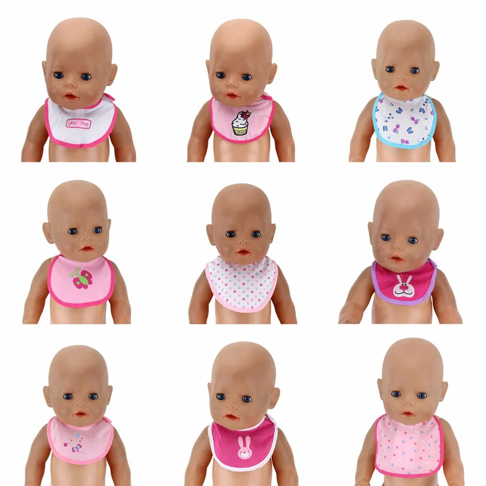 

New Saliva Towel Wear For 43cm Baby Doll 17 Inch Dolls Accessories(only doll clothes)