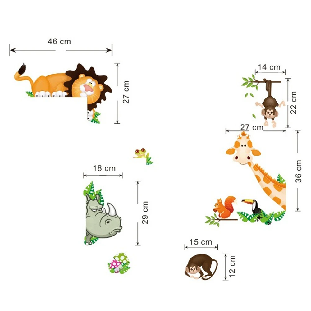 Новые милые животные в вашем доме DIY стикер стены s Джунгли Тема/подарки для детей дети наклейки для украшения комнаты