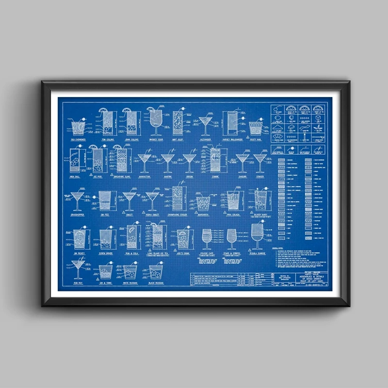 cocktail chart print