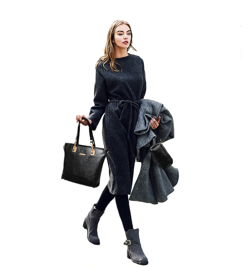 6 Pieces Women Handbag Crocodile PU Female Shoulder Bags Bolsas Feminina Big Capacity Bag Femme Designer Set Handbags SS0292 (18)