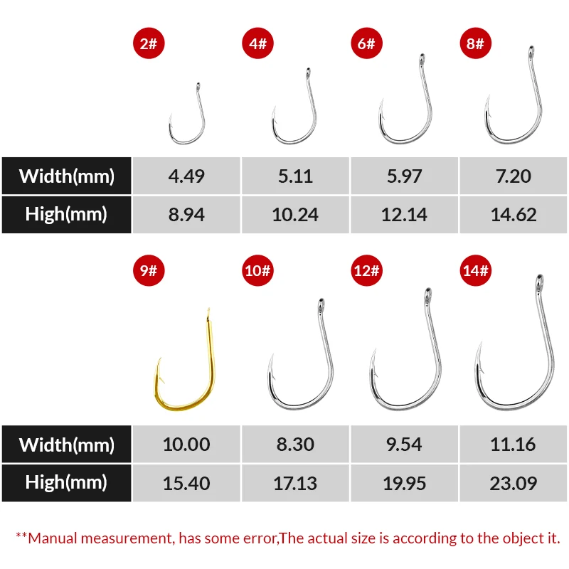 Erchang 80 шт./кор. Высокоуглеродистая сталь рыболовный крючок Размер#2-#14 рыболовные Крючки Карп рыболовные снасти