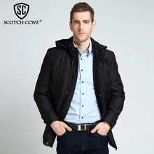 SCOTCH CCWZ Brand 2017 New Fashion Autumn Winter Jacket Men Parka Hooded Casual Warm Jackets And Coats For Men Clothing 5021A