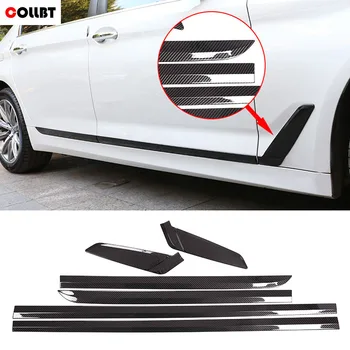 

For BMW New 5 Series G30 2018 Car-styling ABS Plastic Carbon Fiber Door Side Strips Cover Trim Accessories 6pcs/set
