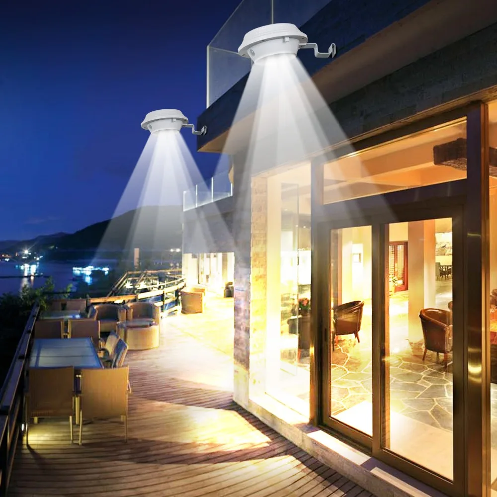Movido a Energia Lâmpada de Parede ao ar Solar para Rua Luz do Jardim T-sunrise Pack Sarjeta Solar Levou Luz Livre Led Branco Frio 2 17 solar LEVOU Luz do Jardim Luz Solar