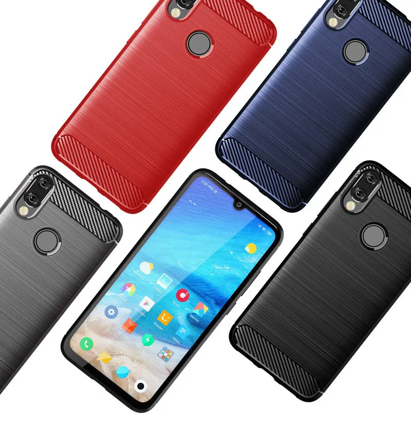 

Carbon Phone Case For Xiaomi Redmi Note 7 Pro Case Silicone Soft Back Cover Phone Case For Redmi Note 7