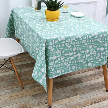 

Cotton Linen Fabric Rectangle Tablecloth Kitchenware Pattern Home Dining Room Table Cloth Cover