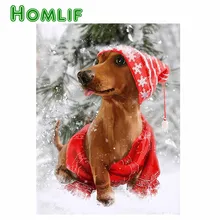 Алмазная картина eigen foto Рождественская собака 5D DIY Алмазная картина на заказ полная квадратная/круглая Алмазная картина Paw Рождественский Декор