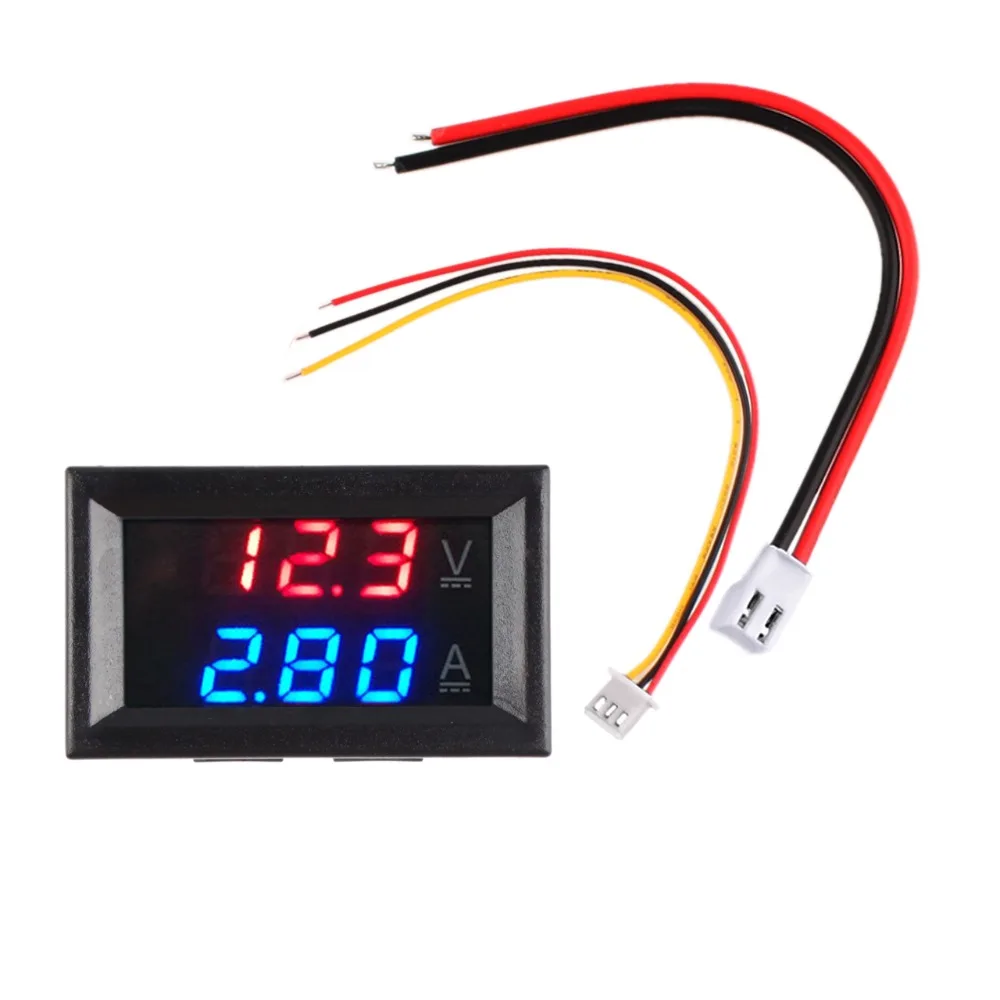 DC 100V 10A 50A 100A Мини цифровой вольтметр Амперметр измеритель напряжения тестер 0 28