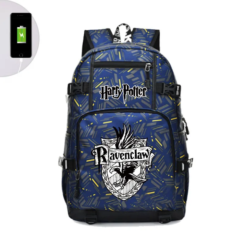 

Street Style harry Potter Hogwarts Rucksack Printing Backpack Canvas Travel Backpack USB Charging Laptop Backpack School Bags