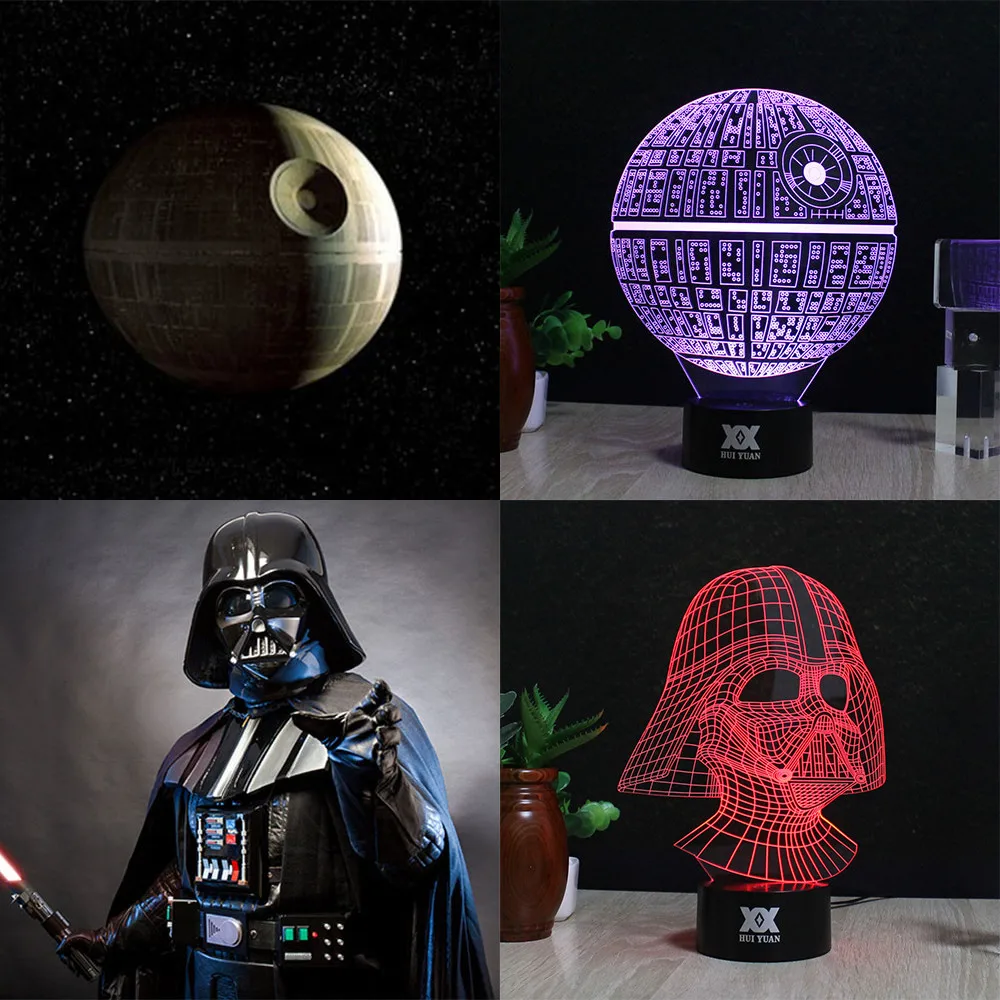 Звёздные войны-светильник Сокол Тысячелетия 3D лампы LED Новинка Ночные светильники свет USB праздник светящиеся Рождественский подарок Хуэй
