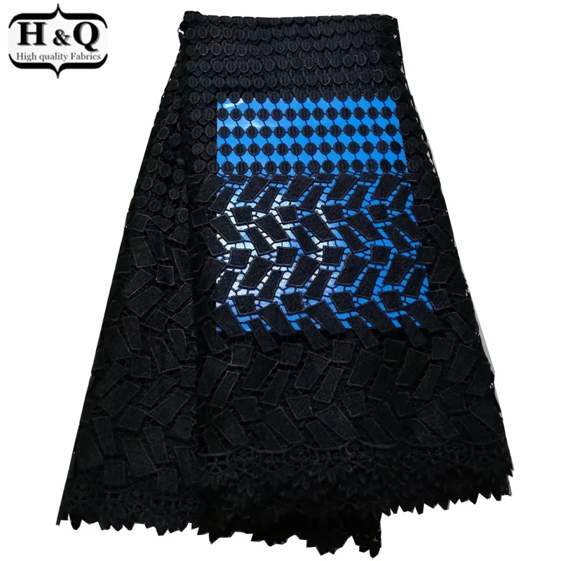 

Black African Embroidered Lace Fabric African Cord Lace 5 Yards/Piece African Water Soluble Lace Fabric For African Church Dress