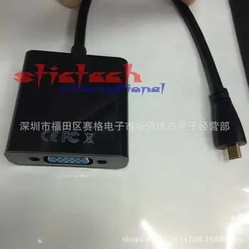 

by dhl or ems 100 pcs Hight Quality Micro HDMI Male to VGA Female Cable Adapter for PC Projector Support 1080P With Gold-plated