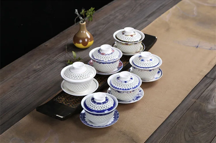 200 мл емкость полая чайная чаша китайская супница кунг-фу, чайный набор Gaiwan чайная чашка, керамическая миска с крышкой чаша чайный сервиз