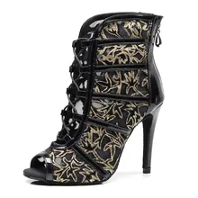 Goettin Tango/женские блестящие туфли для латиноамериканских танцев на квадратном каблуке; Скидки и акции; сандалии на высоком каблуке в полоску