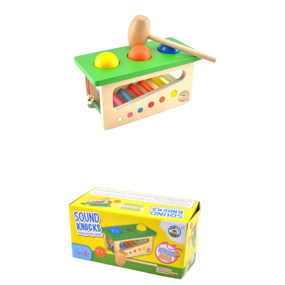 Multifunctional Colorful Design Durable and Safe Musical Pounding Wood Toy Bench Motor Skills and Creativity Wooden Baby Toys Pound and Tap Bench Baby Xylophone Music Toys for 1 Year Old
