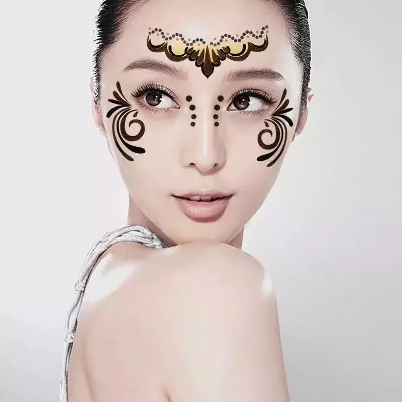 Hot sales Masquerade golden flash tattoo paste face temporary flash