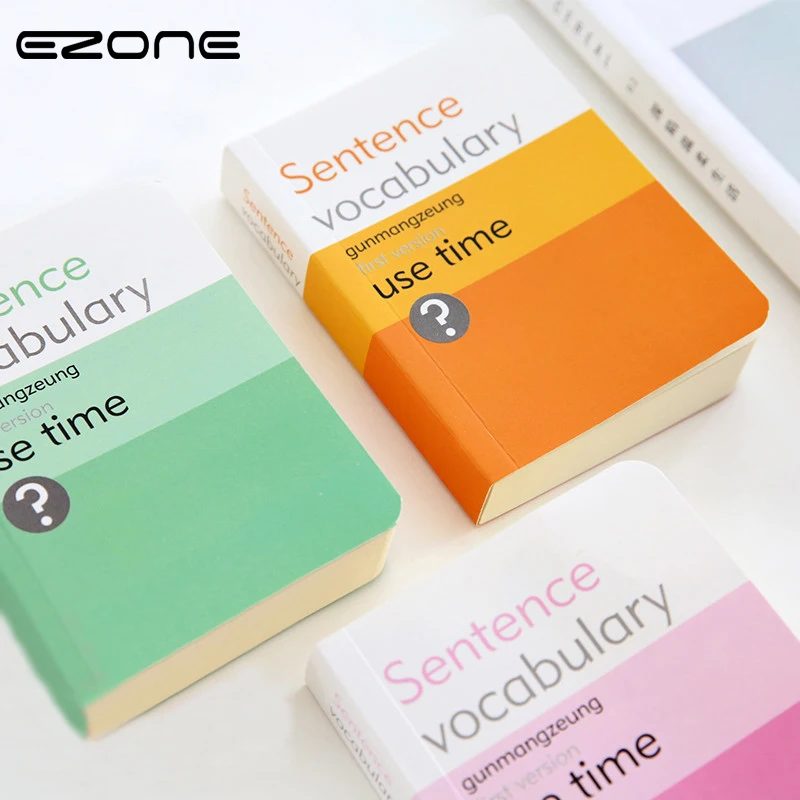 

EZONE Thick Mini Notebook Memo Pad Candy Color Pocket Book Words Book Sentence Vocabulary Diary Note Book Notepad Stationery