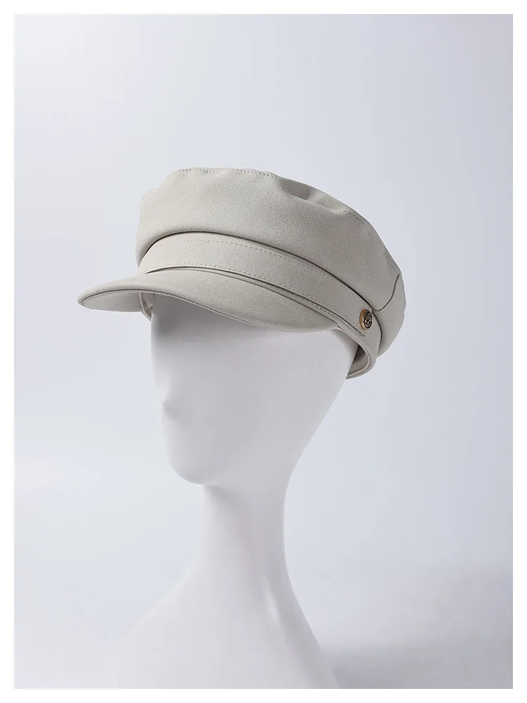 Модные лакированные армейские кепки черные белые клетчатые высококачественные головные уборы для женщин Гладкая шляпа искусственная кожа кости капитан женские береты