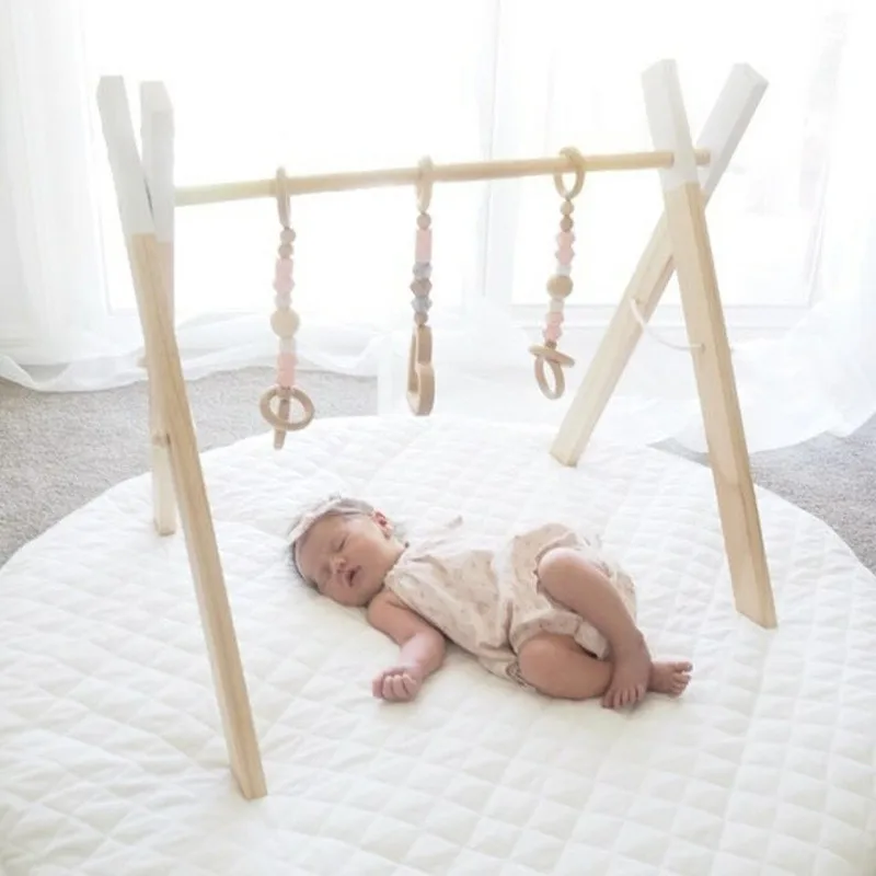 

Hot Baby Room Decor Play Gym Toy Wooden Nursery Sensory Toy Gift Infant Room Clothes Rack Accessories Photography Props Gifts
