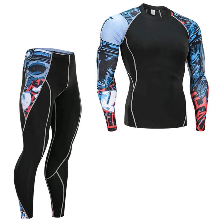 Спортивный женский костюм для бега, компрессионное термобелье, костюм для бега, леггинсы, футболка с длинным рукавом, одежда для спортзала, йоги, S-4XL - Цвет: T9