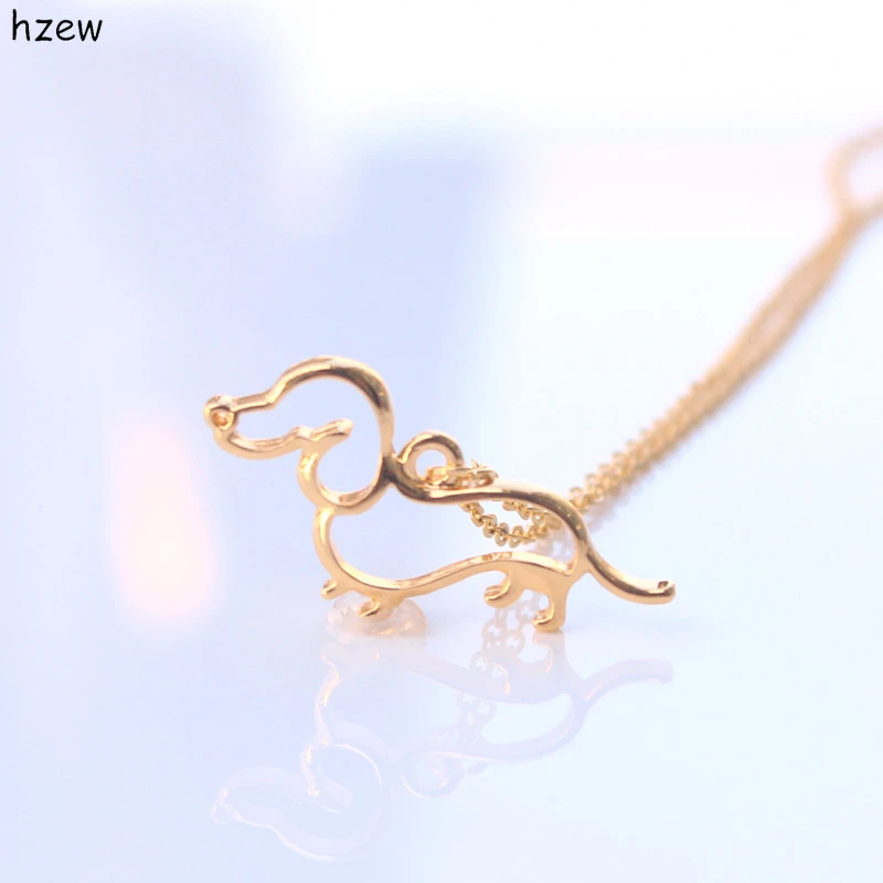 gold dachshund necklace