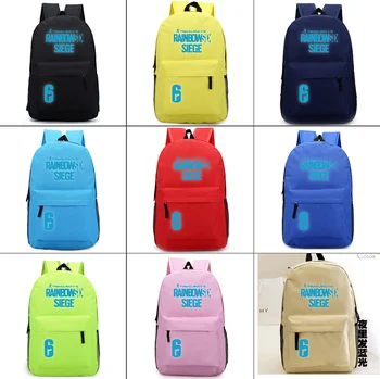 

Rainbow Six Siege Canvas Backpack Fashion Luminous Student Schoolbag Men's laptop bag Zip Packsack Girls Rucksack Travel bag