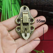20 Шт. 55*33 Античная Деревянный Ящик Hasp Подарочная Коробка Висит Аппаратных Замок Пряжки металлической пряжкой Черный Ящик KF572