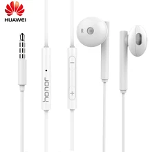 Original huawei honor am115 fone de ouvido 3.5mm in-ear fone de ouvido com controle remoto microfone fio contrrol fone de ouvido para honra 9 lite