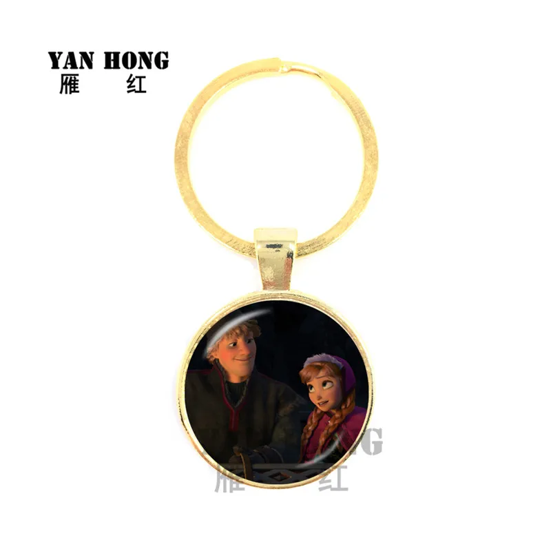 

2019 Nieuwe Ijs En Sneeuw Glas Tijd Sieraden Sleutelhangers Sieraden kinderen Anna Elsa En Sven Sleutelhanger Voor Mannen Kinder