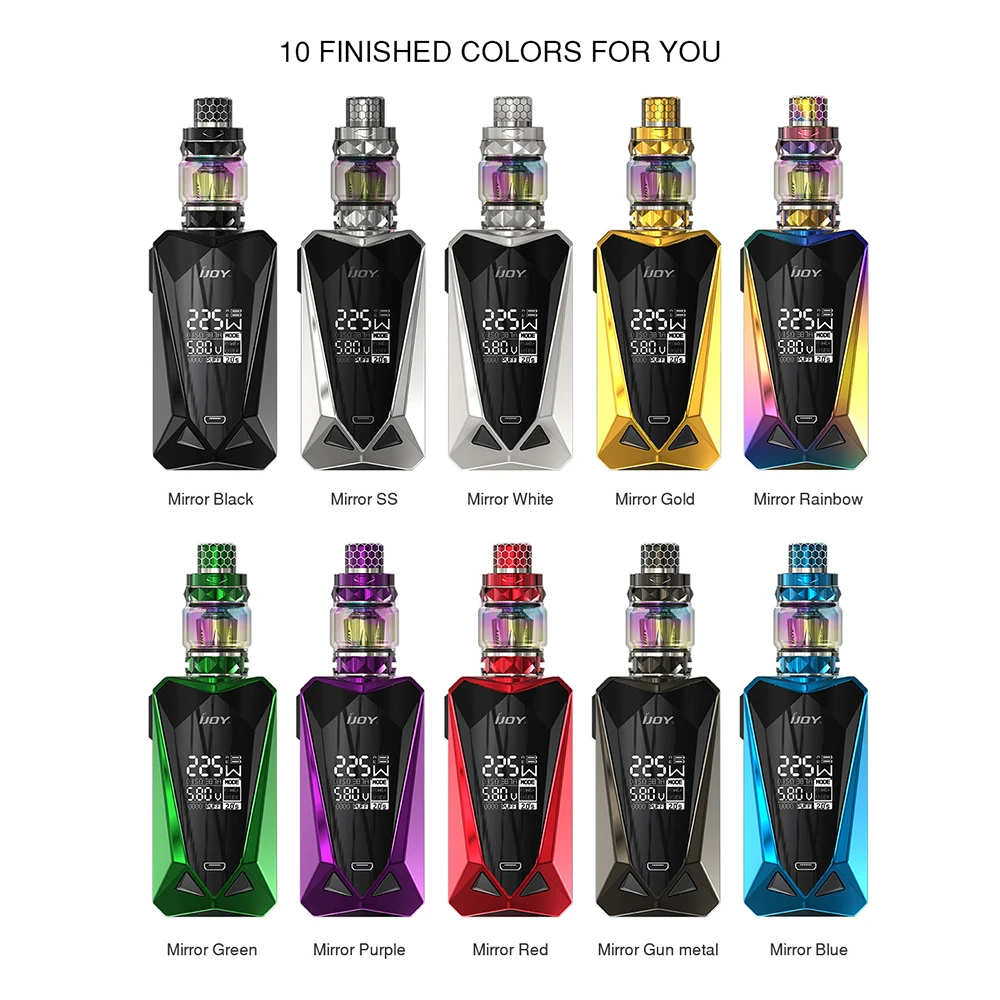 

Original IJOY Diamond mini kit with 225W Millisecond fire 2 18650 batteries Diamond mini mod & mesh coil diamond baby tank