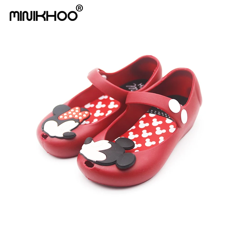 

2019 Mini Melissa New Jelly Sandals Wave Point Mickey Bow Sandals Girls Breathable Princess Sandals Comfortable Melissa Shoes