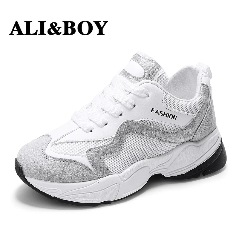 ALIBOY/белые женские кроссовки для бега спортивная обувь нескользящая