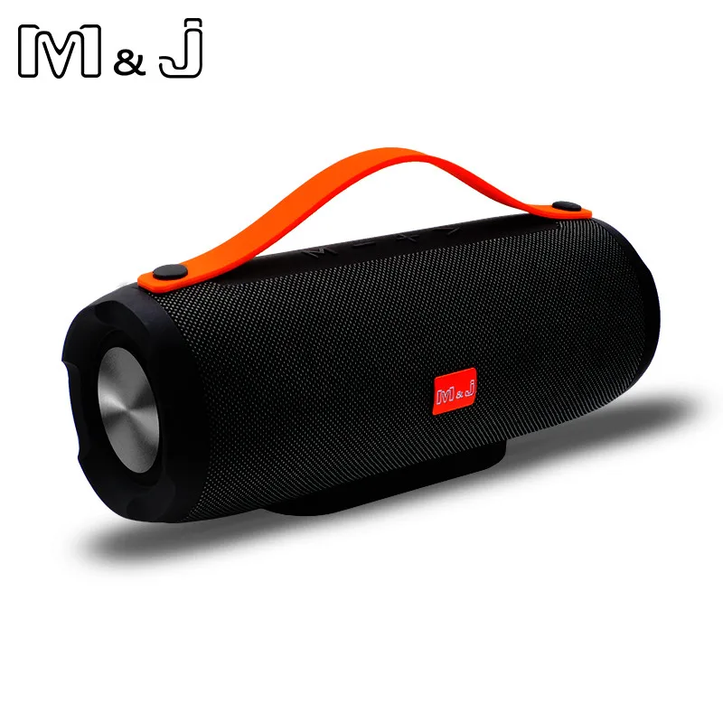 M& J Bluetooth динамик беспроводной портативный стерео звук большая мощность 10 Вт система MP3 Музыка Аудио AUX с микрофоном для android iphone - Цвет: Черный
