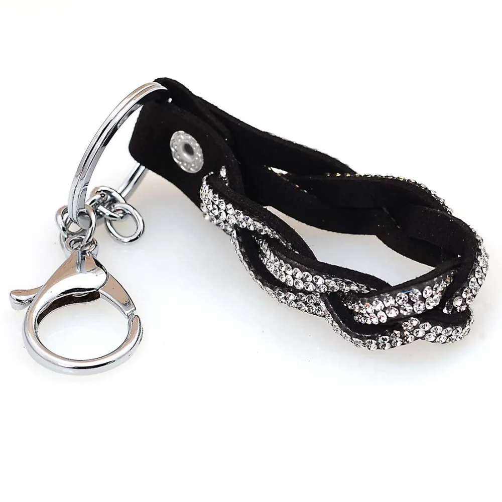 Crystal keychain with lobster clasp fashion pave crystal keychain with