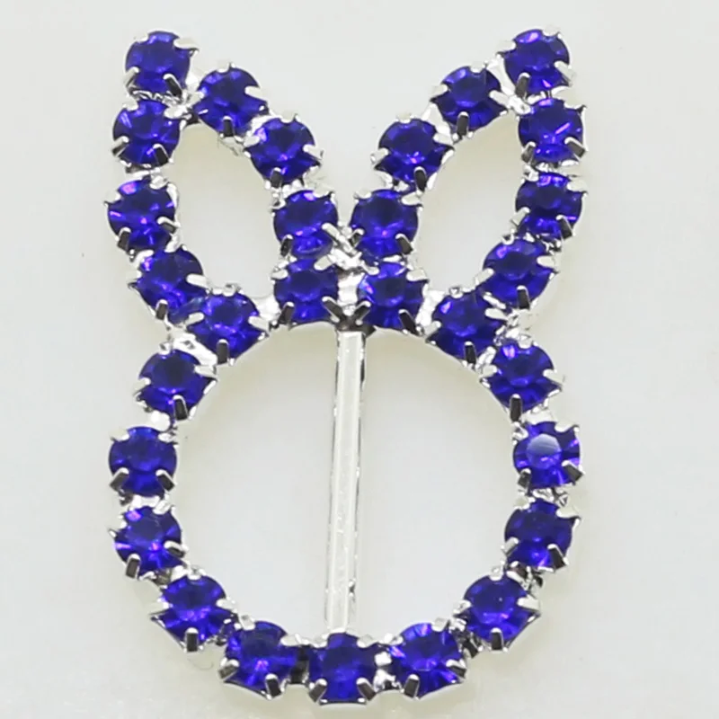 NO.9 Hot 10pcs/lot28*20MM Rabbit Ears Colored Rhinestone Button Clothing With Decorative DIY Craft Decorative Buttons - Цвет: NO.9
