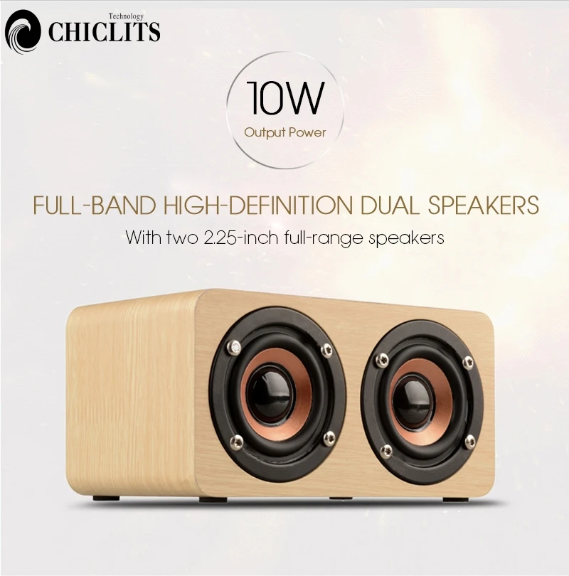 Деревянный беспроводной Bluetooth динамик Портативный HiFi Shock Bass Altavoz TF caixa de som