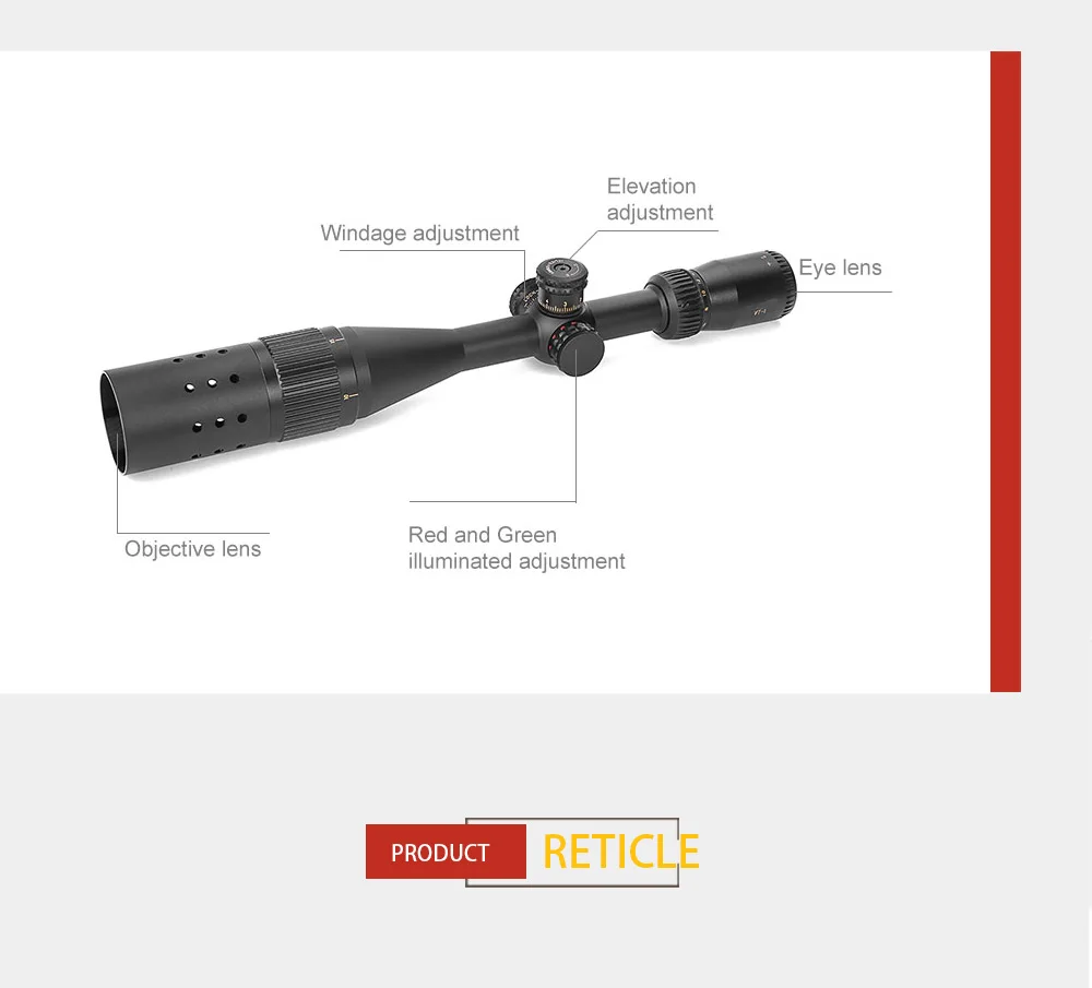 4,5-18X44 тактический прицел пневматической винтовки Охота Riflescope Регулируемый зеленый красный охота свет сетка оптический прицел