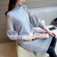 5942- Корейские осенние новые женские свитера с рукавами-фонариками 50