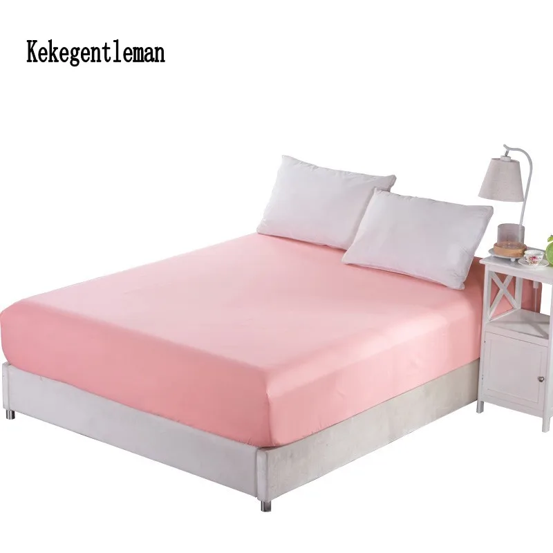 

Solid Color Fitted Sheet Bed Sheet Bed Cover With Elastic Band Mattress Cover Queen/King Kekegentleman