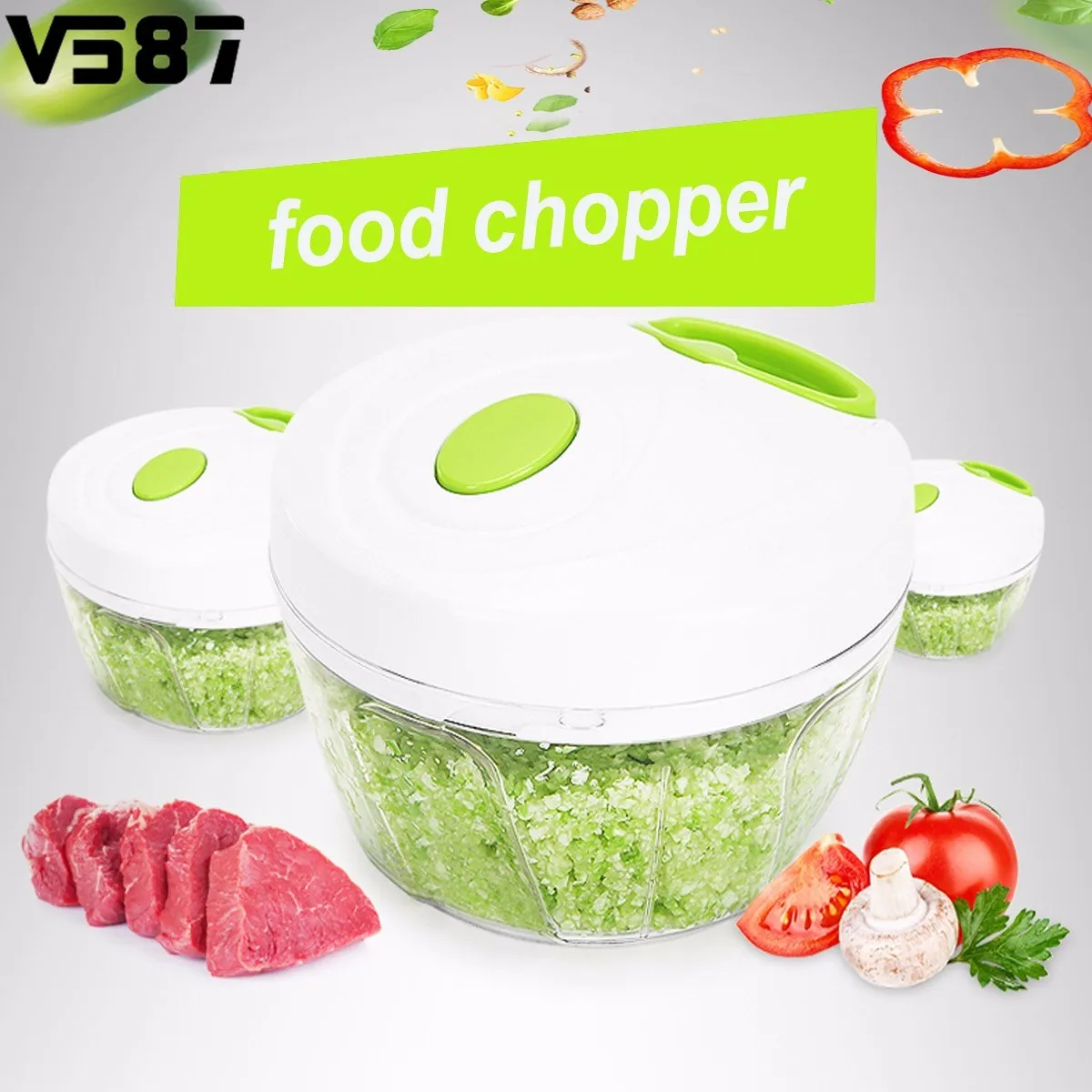 ABS Stainless Steel Vegetable Chopper Onion Garlic Food Cutter Slicer