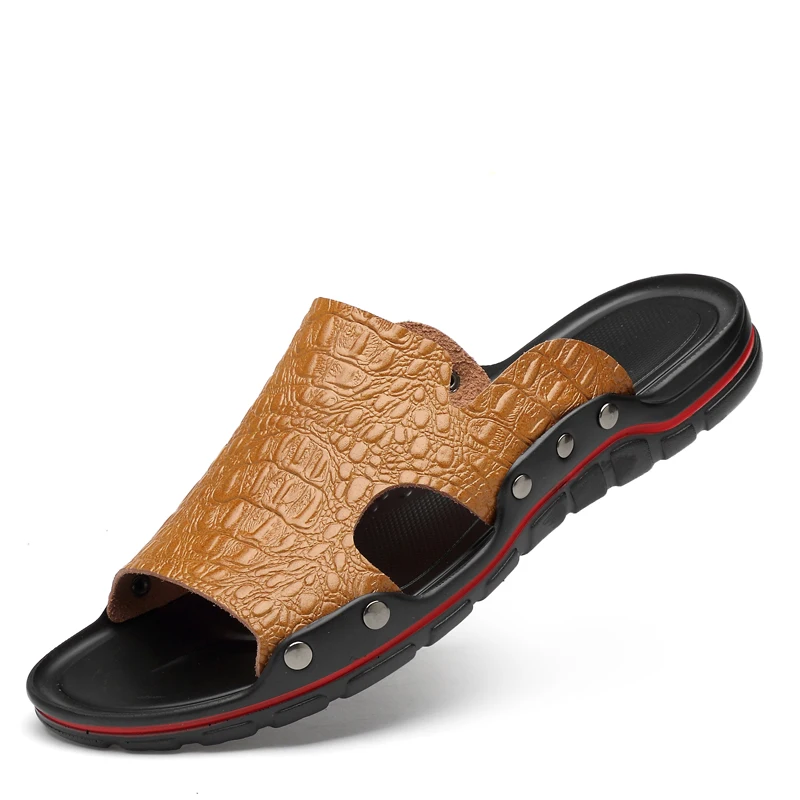 stylish leather slippers