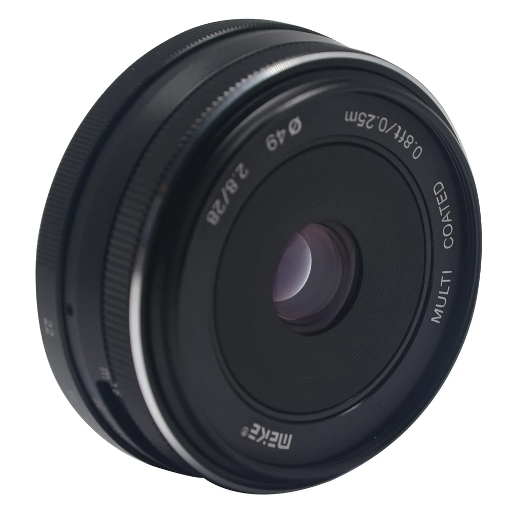 Meike MK-28mm f2.8 объектив с широкой диафрагмой и ручной многослойным покрытием фокусировки объектива APS-C Для беззеркальных камер Fujifilm X-A1 X-A2 X-E1 X-E2 X-E2S