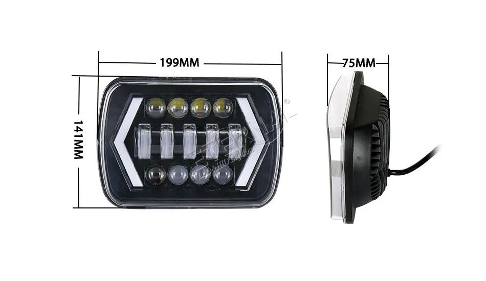 90вт 6x7in h4 светодиодный фонарь с белым DRL Янтарный поворот для 4x4 внедорожных renault suzuki ktm Kawasaki мотокросса